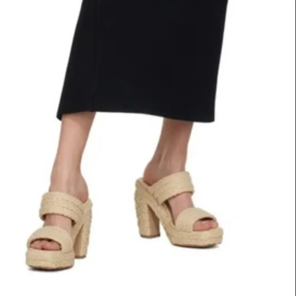 Bottega Veneta Trinity Weave Raffia Platform Sandals size 38